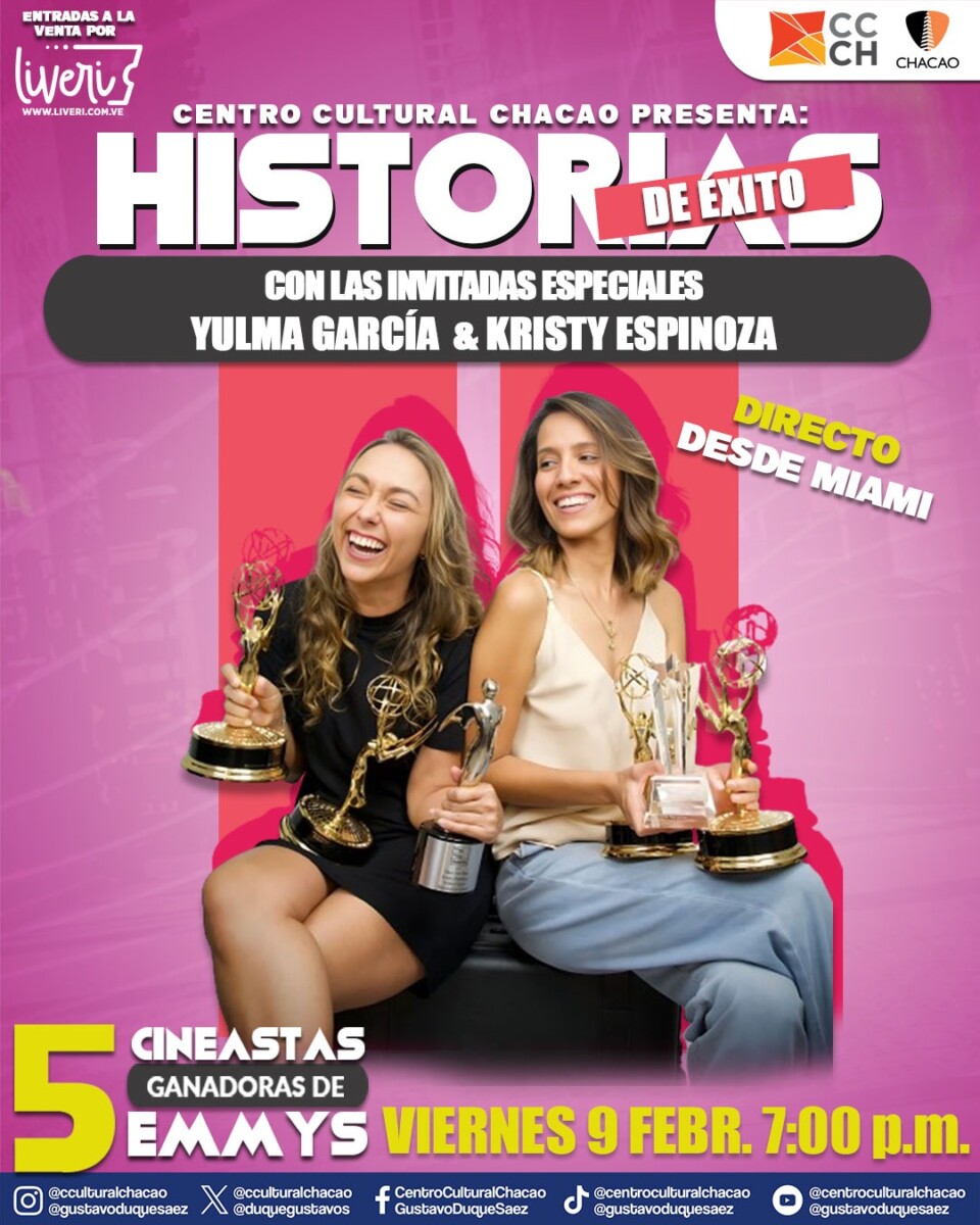 Kristy Espinoza y Yulma García compartirán “Historias de Éxito” en el Centro Cultural Chacao