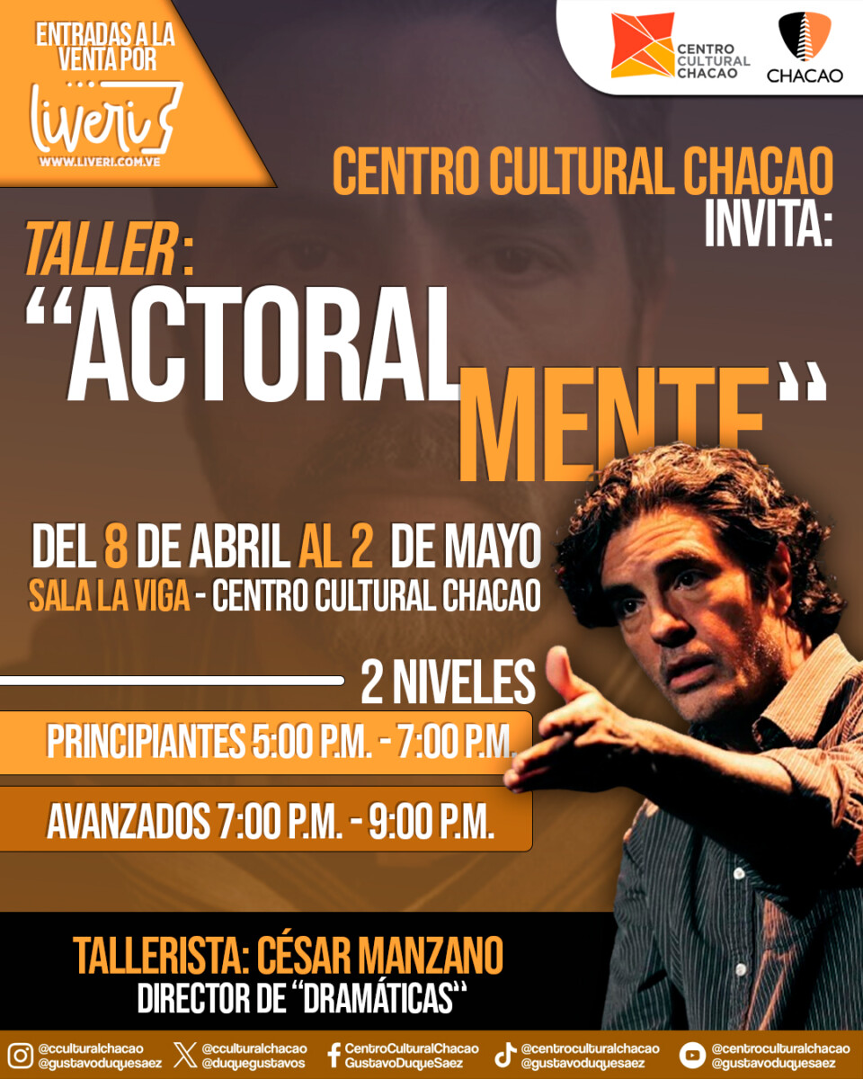Taller ¨Actoralmente¨ capacitará nueva generación de talentos en el Centro Cultural Chacao