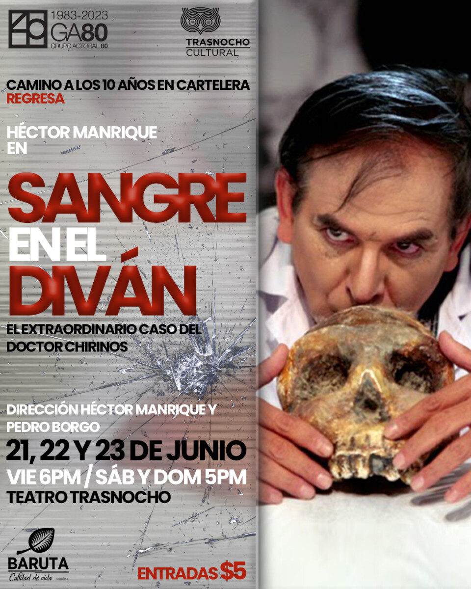 “Sangre en el diván” con tres funciones especiales este fin de semana en Teatro Trasnocho 