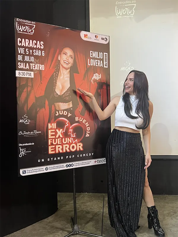 Judy Buendia llega con su monólogo «Mi ex fue un error» al Centro Cultural Chacao