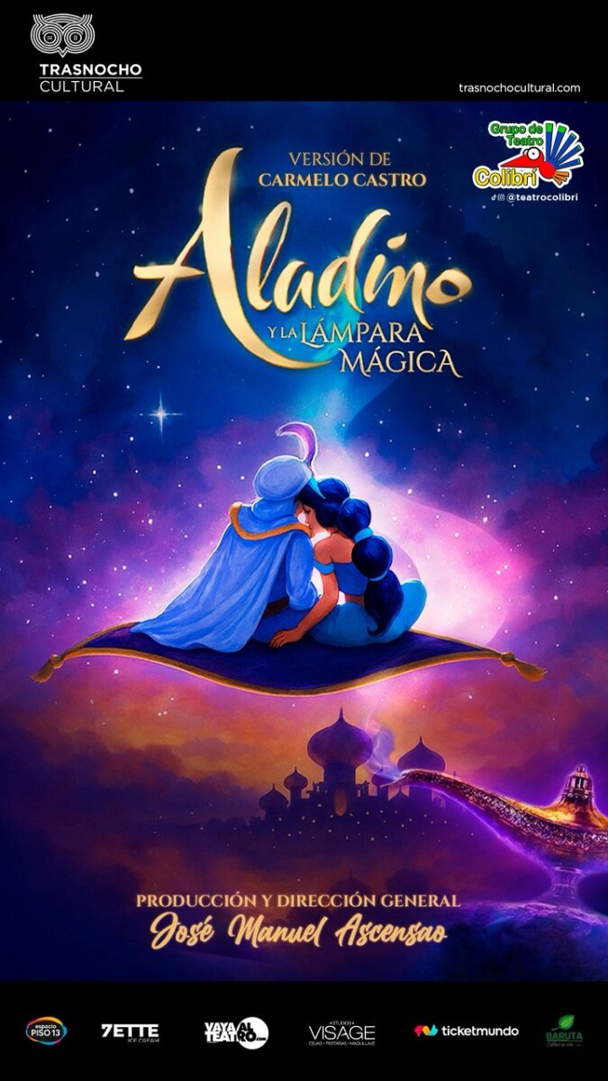 “Aladino y la Lámpara Mágica” del Grupo Colibrí llega con su música, magia y deseos al Teatro Trasnocho