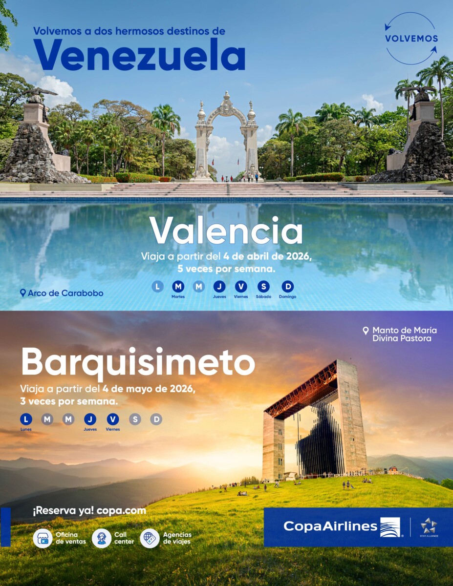 Copa Airlines vuelve a Valencia y Barquisimeto 1